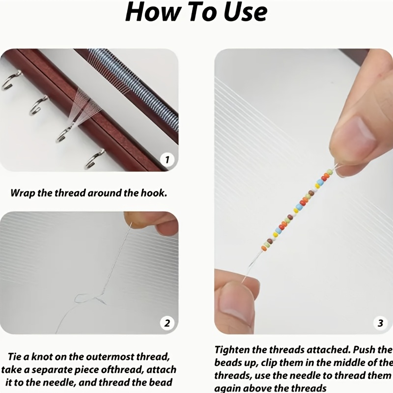 Set Fashion Wooden Bead Weaving Loom Kit Making Supplies with Thread,  Tweezers, Beads for Bracelets, Necklaces, Belts