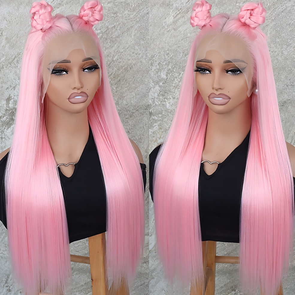 

Long Front Wig - 13x4 Heat Resistant Synthetic Straight Hair, Glueless Pre- Hd Transparent Lace, 26 Inches, , Parties, And Makeup Use, Wig | Fashion Wig | Synthetic Hair Wig, Wig Accessories