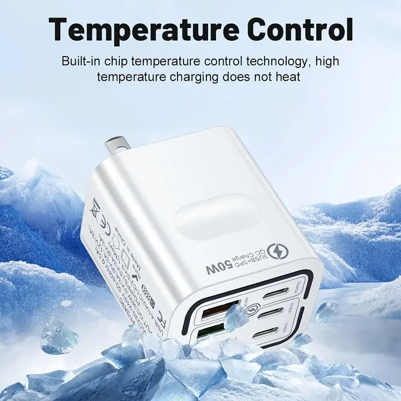 3 pack total 50w 6 ports mobile phone fast charging adapter for iphone for samsung 3pd 3usb charger adapter us plug travel charger wall charger Product details 4