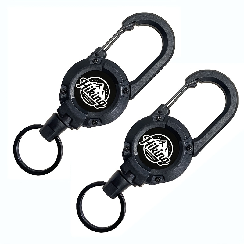 Image of 2 Retractable Keychains, Heavy-duty Badge Reel, Adjustable Keychain Clip For Id Cards, Upgraded Printed 60cm (23.6 Inch) Steel Cable, Suitable For Men And Women, Multiple Colors