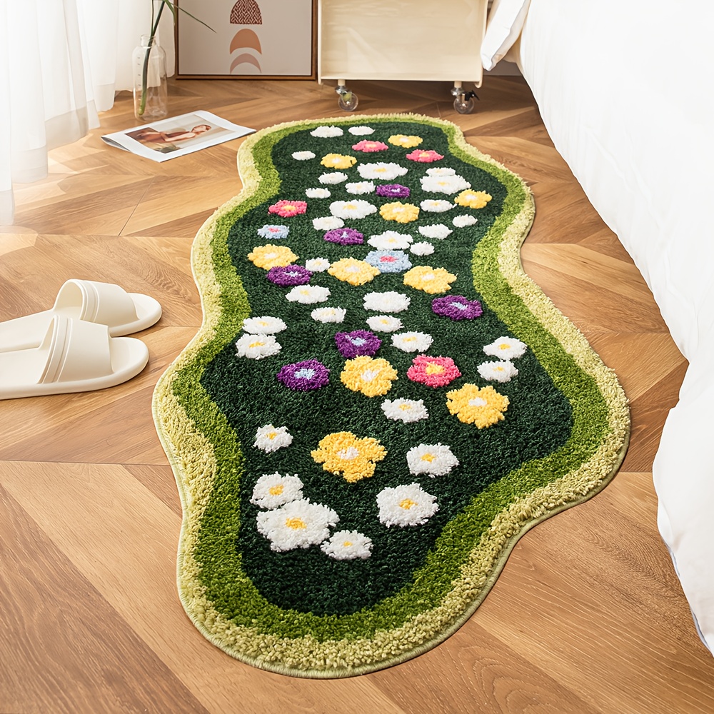 

1pc Luxurious Mountain Flower Rug - Soft, Absorbent, Quick-dry, Non-slip Bath Mat & Home Decor - , Stylish, Easy-clean, Carpet For Bathroom, Living Room, Bedroom