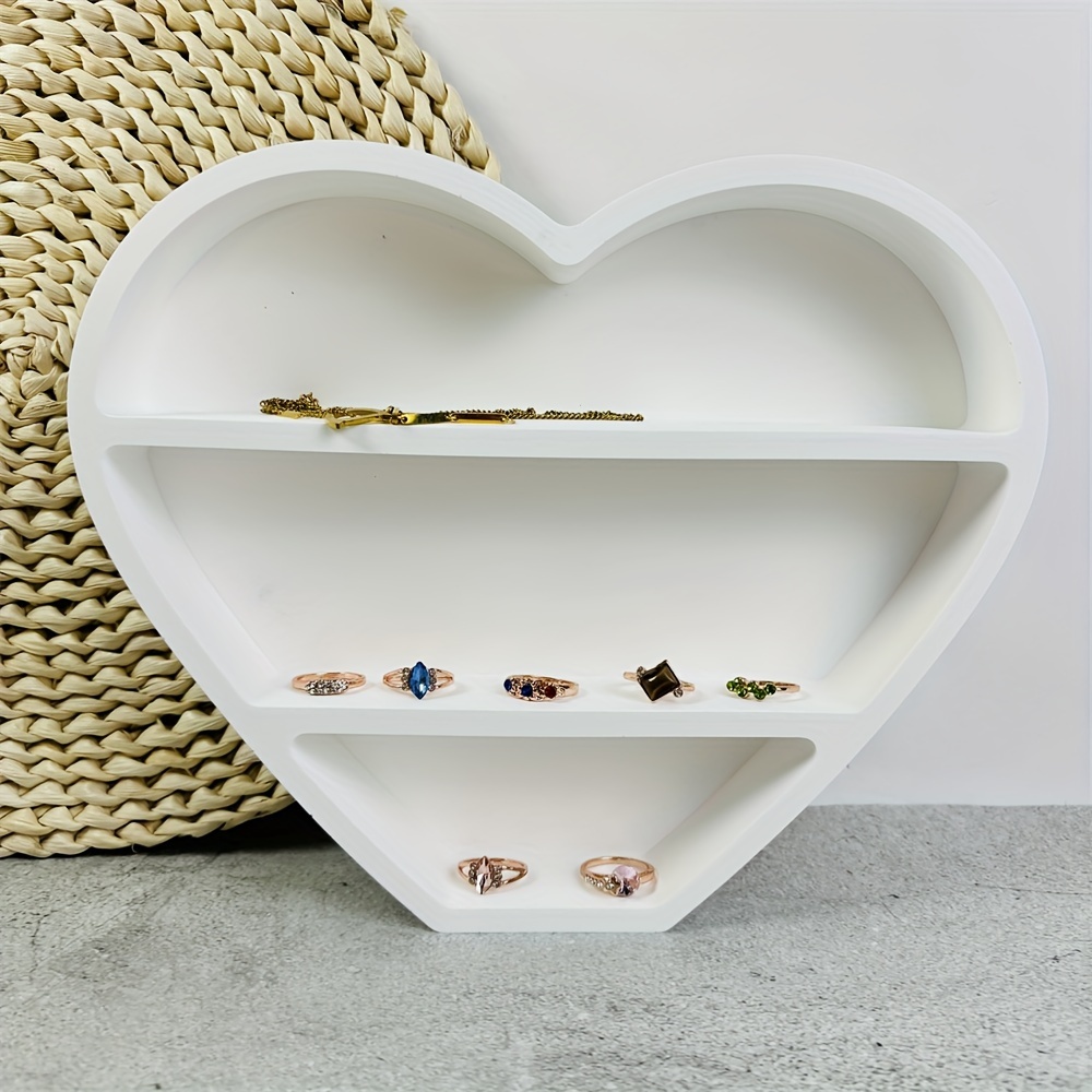 

Diy Heart-shaped Silicone Mold For Jewelry Storage Box - Layered Plaster & Epoxy Resin Casting, Decorative Organizer Craft