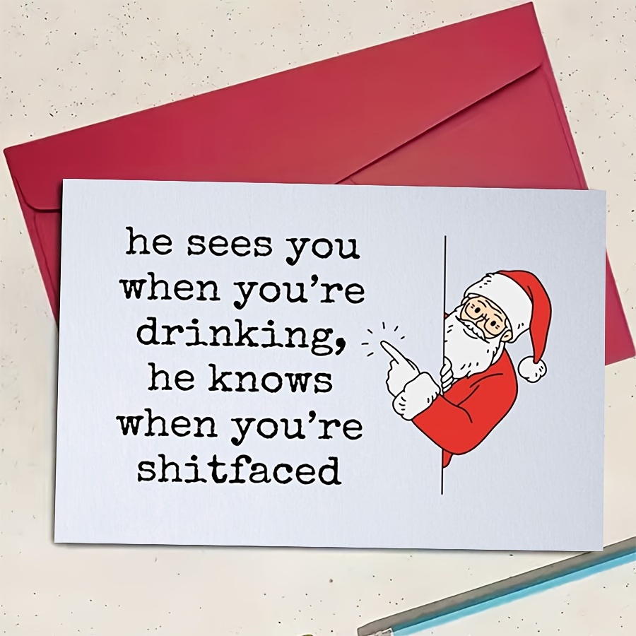 

1pc Fun Christmas Cards, Have A , Rude Santa Cards, Cheeky Holiday Cards, Christmas Cards For Wives Family