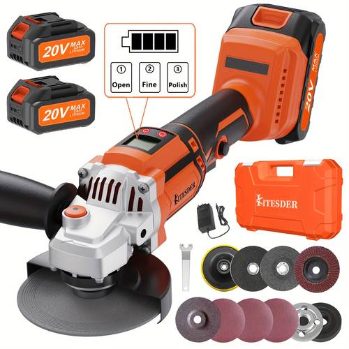 20v cordless angle grinder polishing machine powerful brushless motor portable electric grinder for metal wood automotive ideal for home workshop perfect gift for diyers mechanics woodworking tool sleek power tool grinding machine