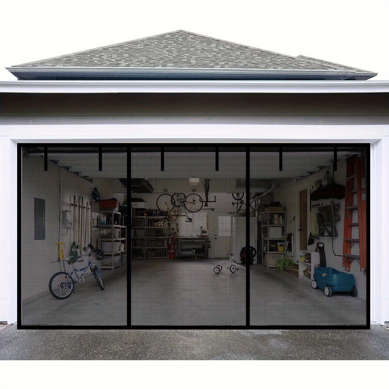 

Garage Screen Door, With Retractable And Heavy Duty Weighted Bottom Magnetic Screen Door Garage, Easy To Assemble And Pass Through, Hands Free Door Screen Door Kit