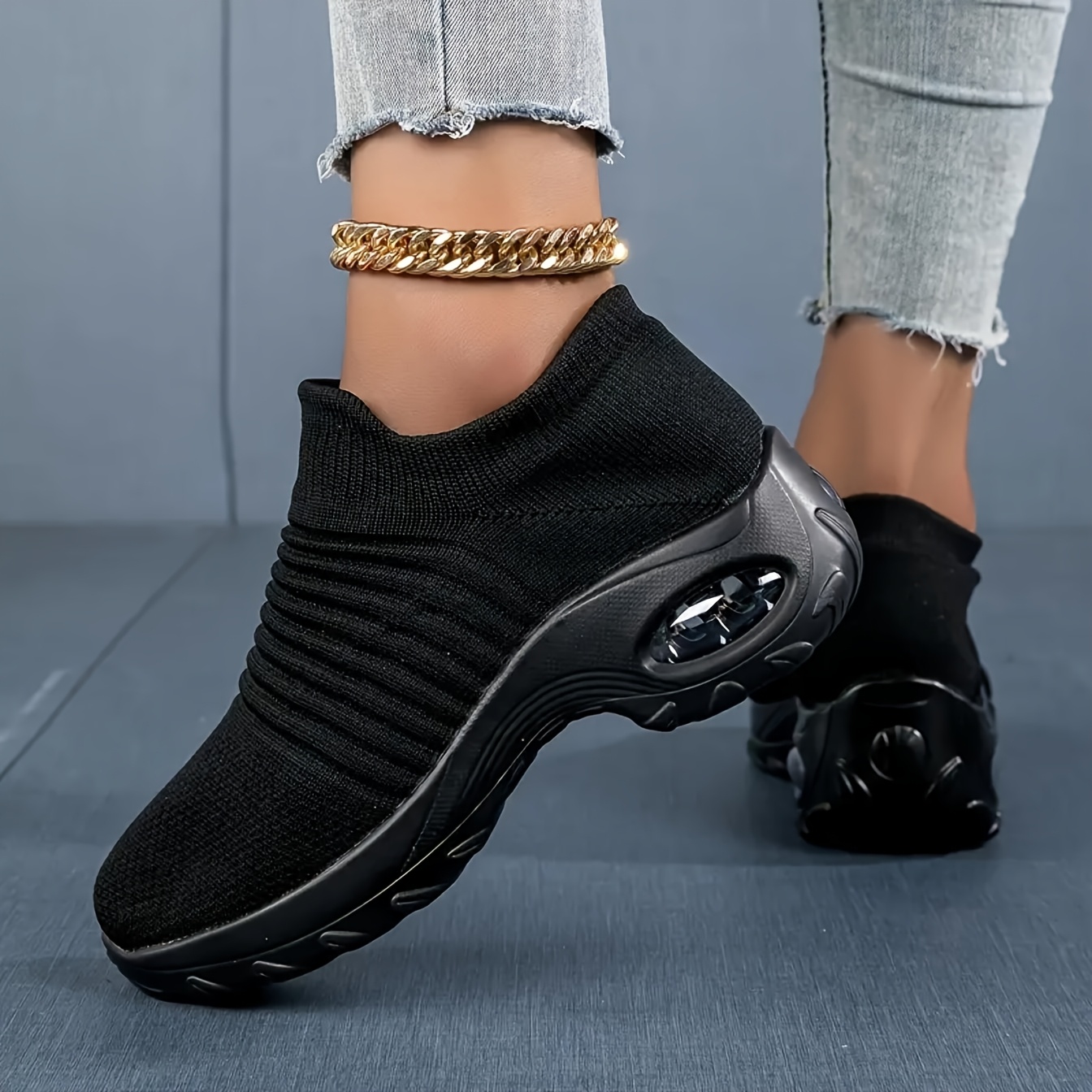 Image of Women's Breathable Sneakers - Lightweight Soft Sole Low-top Sneakers With Cushioned Outsole, Round Toe & Slip- For Gym,, Walking - - Casual Wear (fabric Upper &), Women Shoes