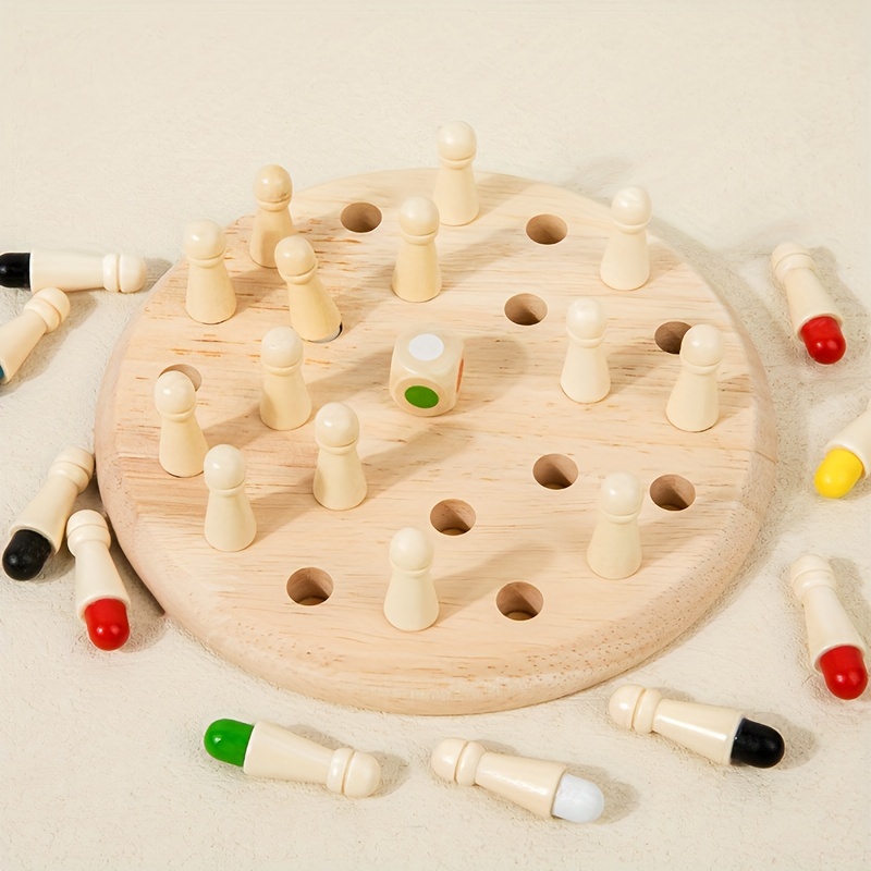 Wood Memory Chess Game for Parent-Child Learning & Concentration