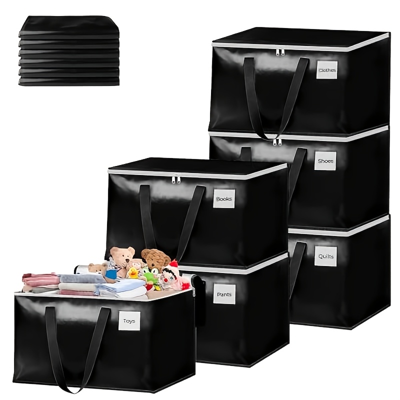 E-shop 6 Stück Robuste Blaue Umzugstaschen – Studenten-Umzugstaschen Packtaschen, Stabile Aufbewahrungsboxen mit Langlebigen Reißverschlüssen Bequemen