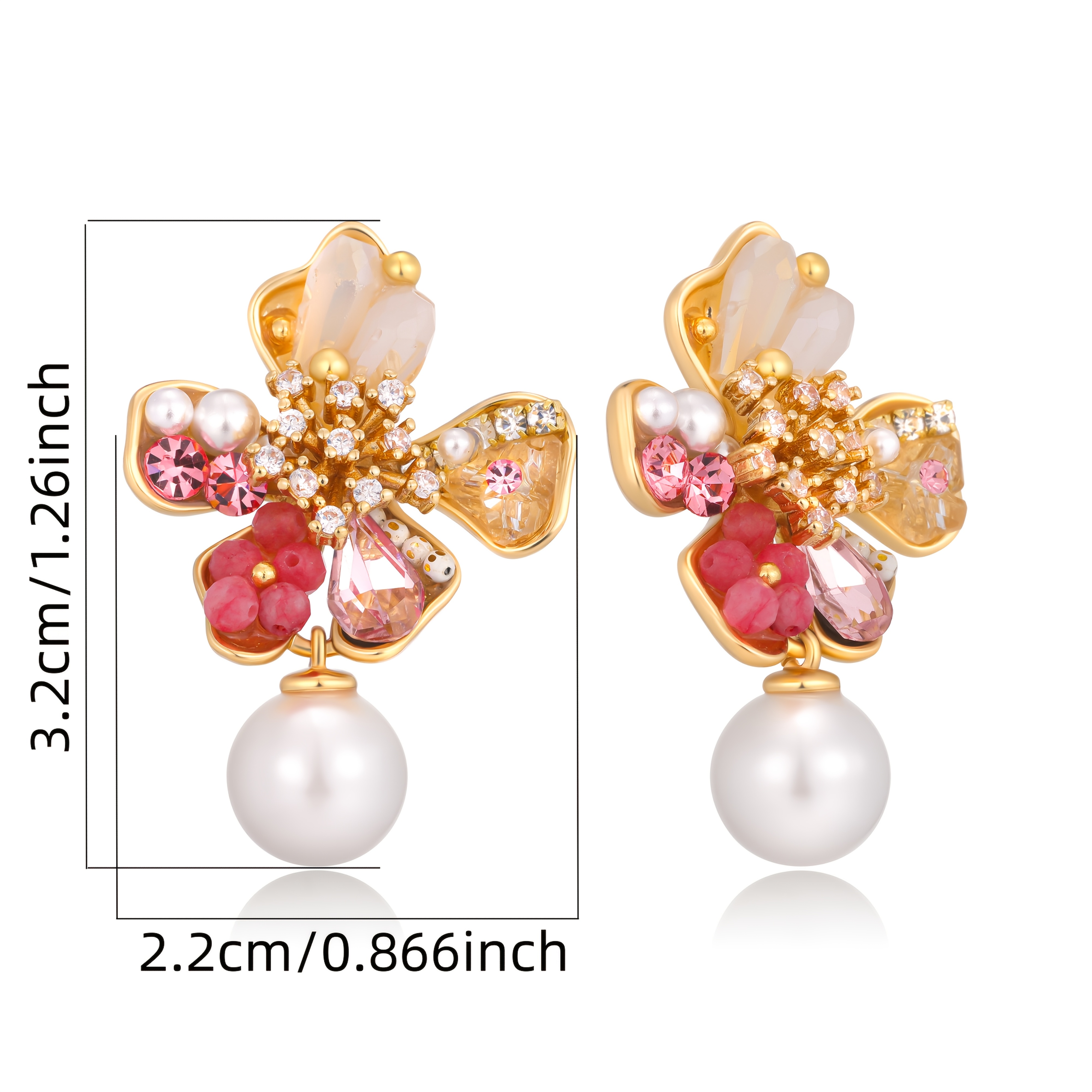 TEMU High-quality 925 Silver Earrings For Women Featuring Vibrant, Shaped Flowers. Elegant And Stylish Additions Are Perfect For Special Occasions