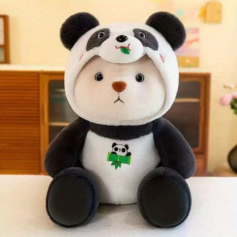 25cm 9 84in teddy bear plush toy in unicorn panda dinosaur shapes with removable hat suitable for home decor birthday halloween christmas thanksgiving gift
