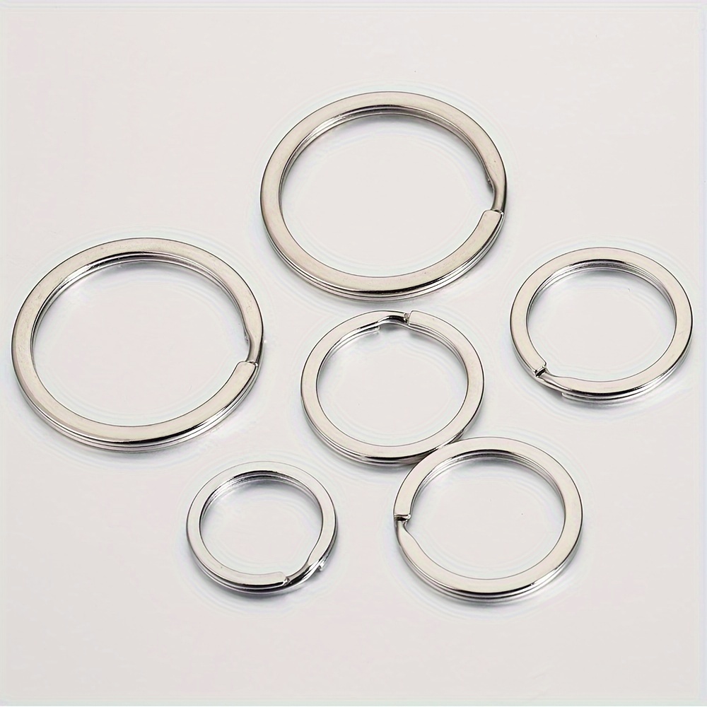 20 плоских брелоков из нержавеющей стали 201, большие, средние и маленькие плоские брелоки, оптовая   аксессуаров для самодельных украшений ручной работы Детали 4