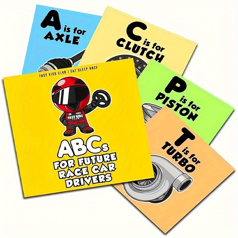 

Abc Future Racer Learning Flash Card - Sturdy Cardboard Material - Automotive Theme Educational Letter Game For Young Learners