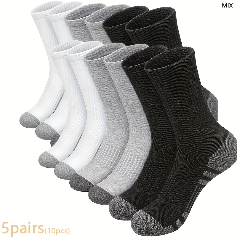 E-shop 5 Paar (10 Stk.) Herren-Langsocken für alle , Herbst- Wintersportsocken, Langsocken, Socken für Outdoor-Aktivitäten, Laufsoxen, Warme