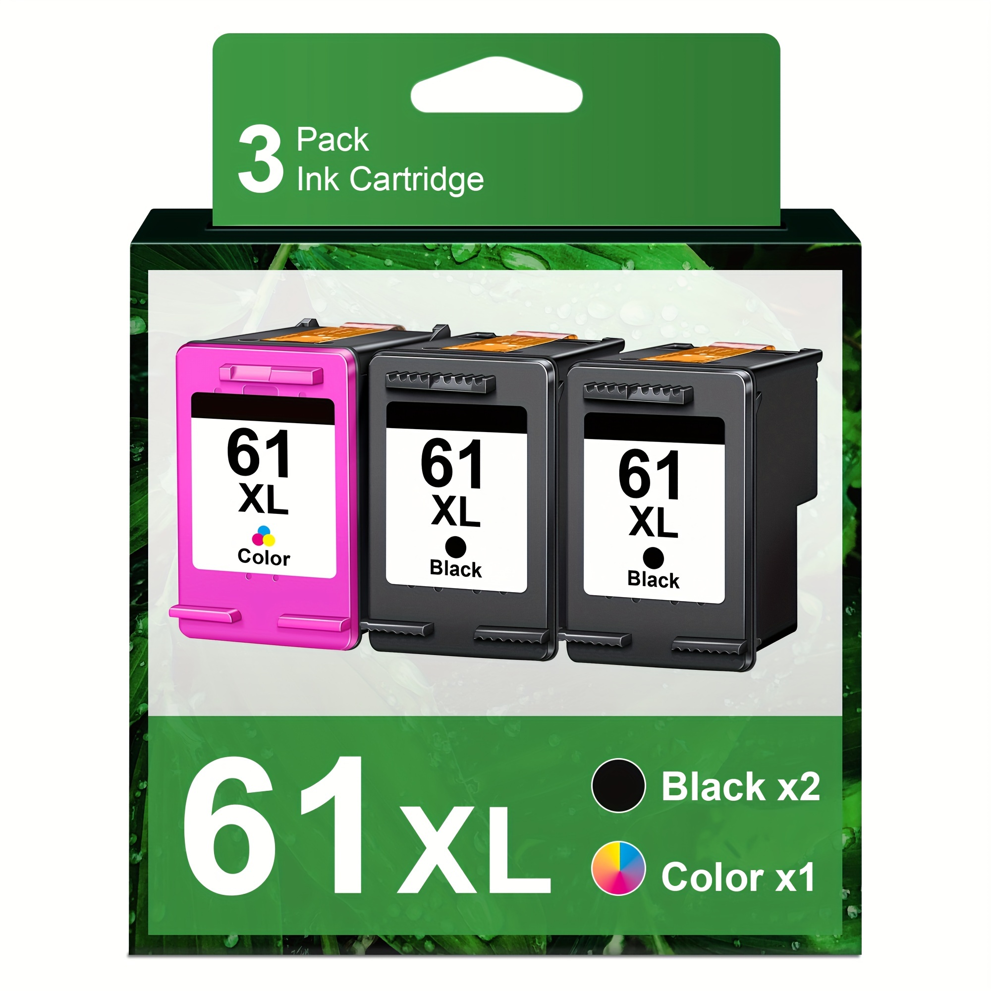 TEMU Wiseta 3 Pack 61 Remanufactured Ink Cartridge Replacement For Ink 61 61xl With 4500 5530 5534 4502 1000 1010 2540 3000 3510 4630 4635 Printer (2