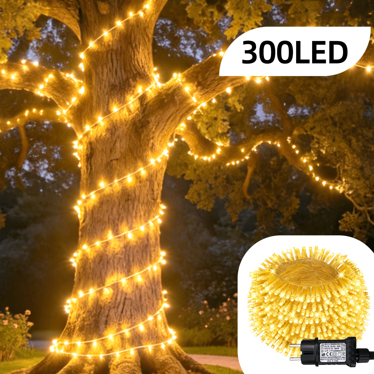 TEMU Luci a LED da 32 per interni ed esterni con filo , luci decorative festive, luci da collegare alla presa, 12 modalit� lampeggianti, con funzione