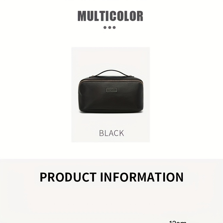 Genuine Leather Women's Cosmetic Bag - Durable, Portable Makeup Organizer with Multiple Compartments, Handheld Design for Travel and Daily Use, Makeup Bag