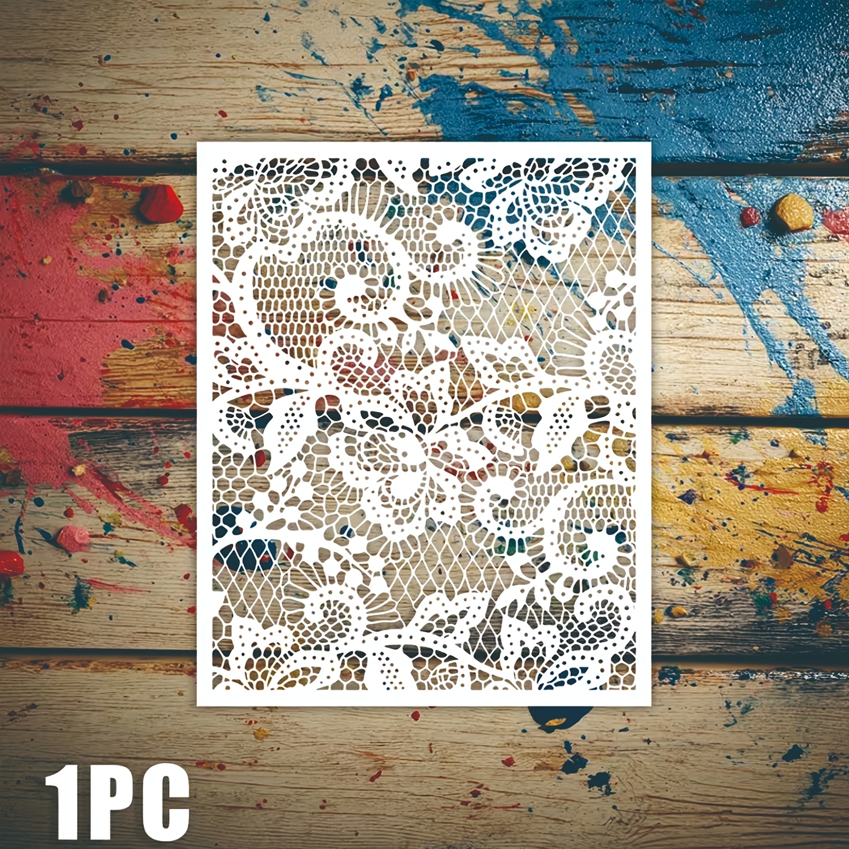 TEMU 1pc Exquisite Floral Grid Background Template, Suitable For Handmade Diy Scrapbooking, Handmade Books, Birthday And Graduation Gifts, Greeting