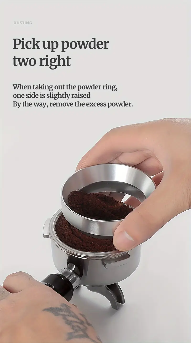51mm 53mm 58 catcher ring anti fly powder ring grinder catcher ring coffee handle cloth powder dosing ring coffee tools details 6