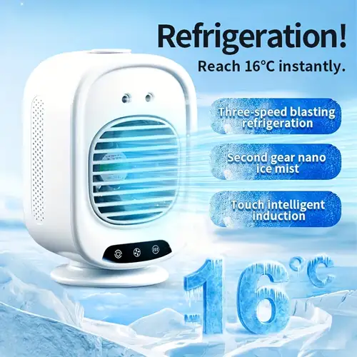 Ventilatore Nebulizzatore Portatile - Ricaricabile USB Con 4 Velocità E Serbatoio Acqua