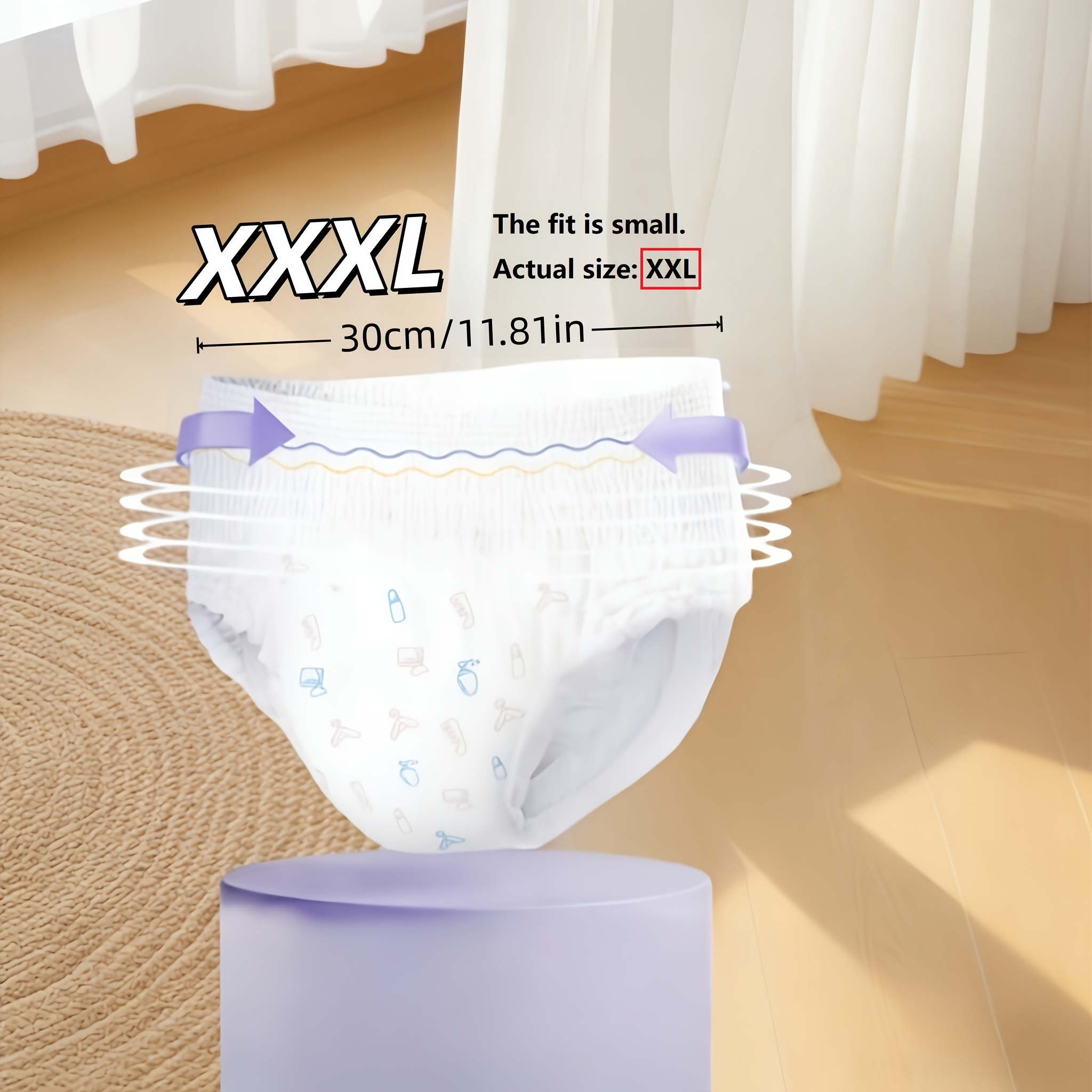 Image of 40pcs Women's Overnight Leak-proof Pants (menstrual Hygiene Pants) High-elastic Waistband, Anti-side-leakage For Night Use, Skin-friendly And Breathable, Disposable With Individual Wrapping In A Large