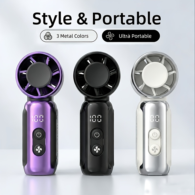 2026 New Mini Handheld Portable Quiet Bladeless Fan, USB Rechargeable Pocket Fan, Suitable for Outdoor, Travel, and Office Use, Travel Accessory