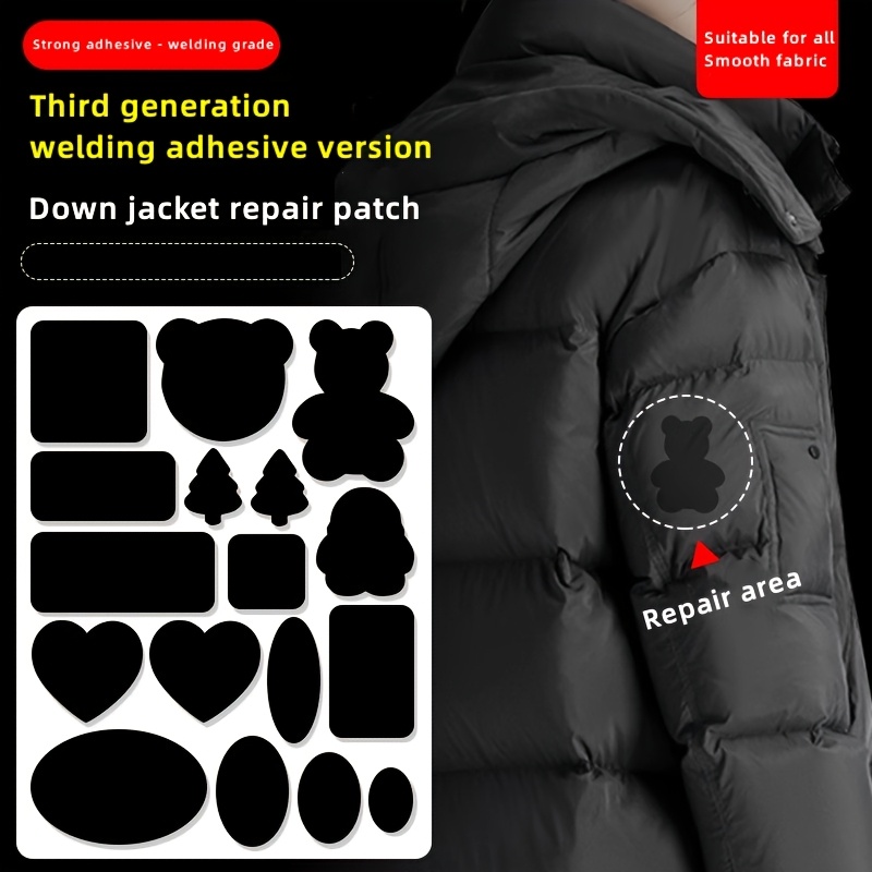 Toppe Autoadesive Nylon 5 Pezzi - Per Riparare Piumini, Giacche E Tende | 20x15 Cm, Nero - Foto 8