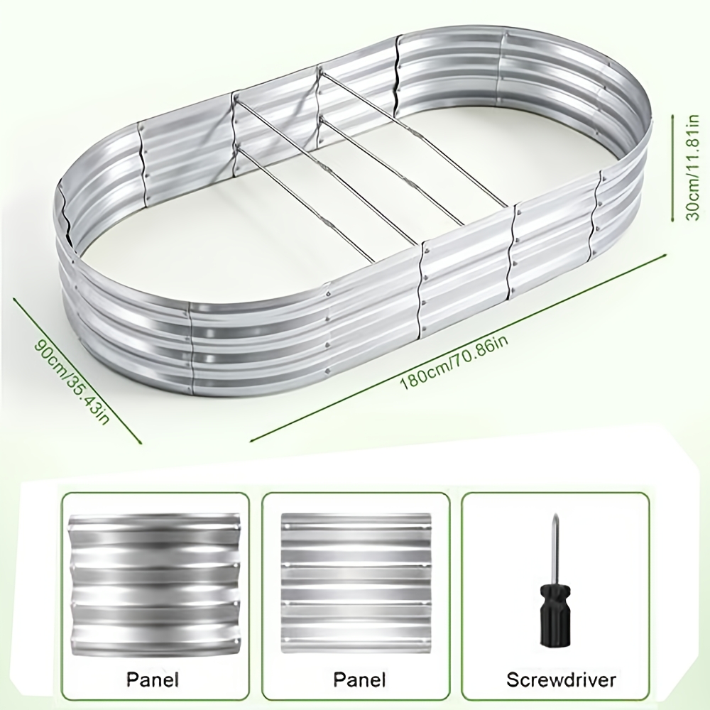 Image of 180*90*30cm Large Capacity Raised Garden Bed Kit - Galvanized Planter Box Outdoor Plant Potmodern Garden Bed For Patio, Balcony, Or Garden, Patio Gardening, Balcony Gardening, Contemporary Gardening