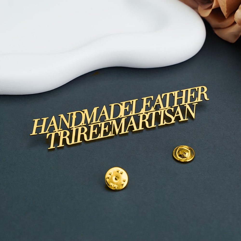 TEMU Custom Proverb And Motto Brooches, Personalized Name Pins, Stainless Steel Brooches, Company Name Pins, Website Brooches, Trendy Jewelry For Men