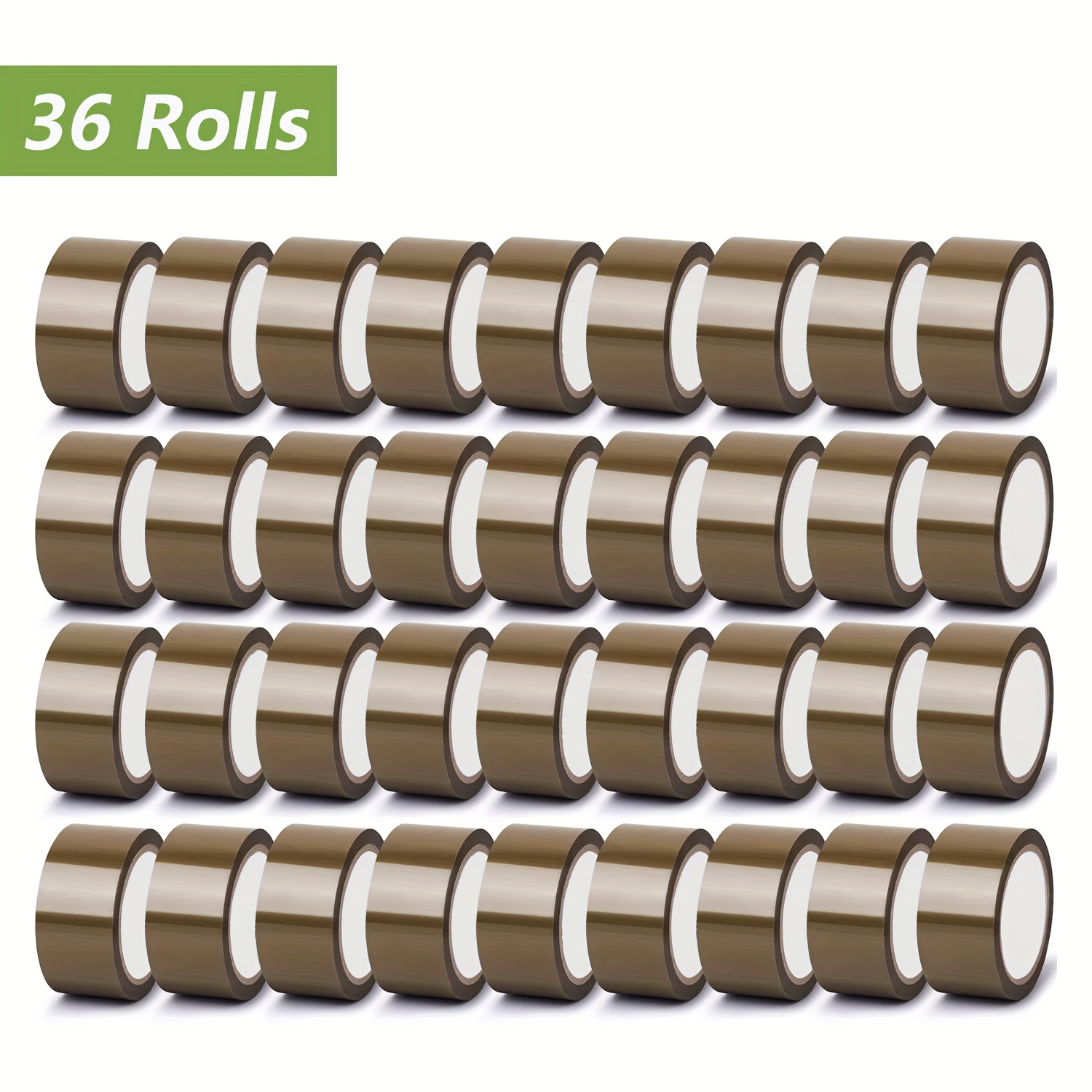 

2 Inches Brown/tan Color Packing Tape, 36 Rolls X 110 Yards Storage Box Sealing Packaging Tape Refill For Packaging And Shipping, 2" X36 Roll In Bulk (total 3960 Yards)