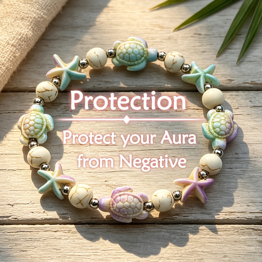 A String Of Protective Bracelets, Turtle And Starfish Protective Bracelets, , Resist Negative, Good Luck And Bracelets, Great Gifts For