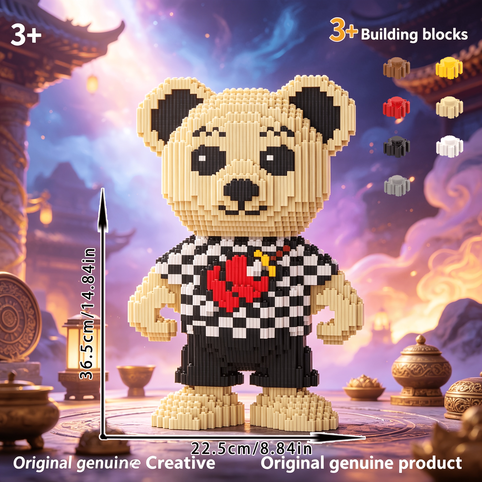 TEMU Love Série Bête en de Construction Puzzle 3D Ornement de Bureau, Nouveau Modèle 2026 avec Dimensions, Jouet Modèle de Puzzle 3D Créatif, Inclut