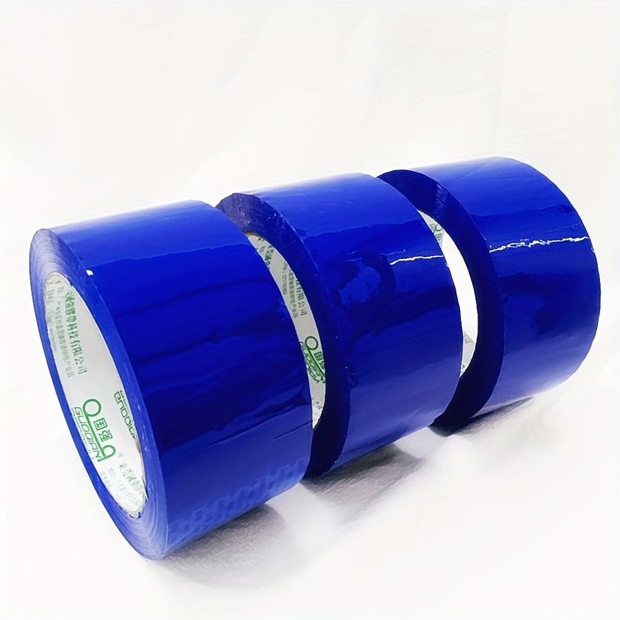Image of 3 Large Rolls Strong Adhesive Blue Color Packing Tape, Waterproof Glossy Carton Sealing Tape, Heavy-duty Pp Shipping Tape For School, Office, Home, Warehouse, Factory Packaging - 48mm X 88meters
