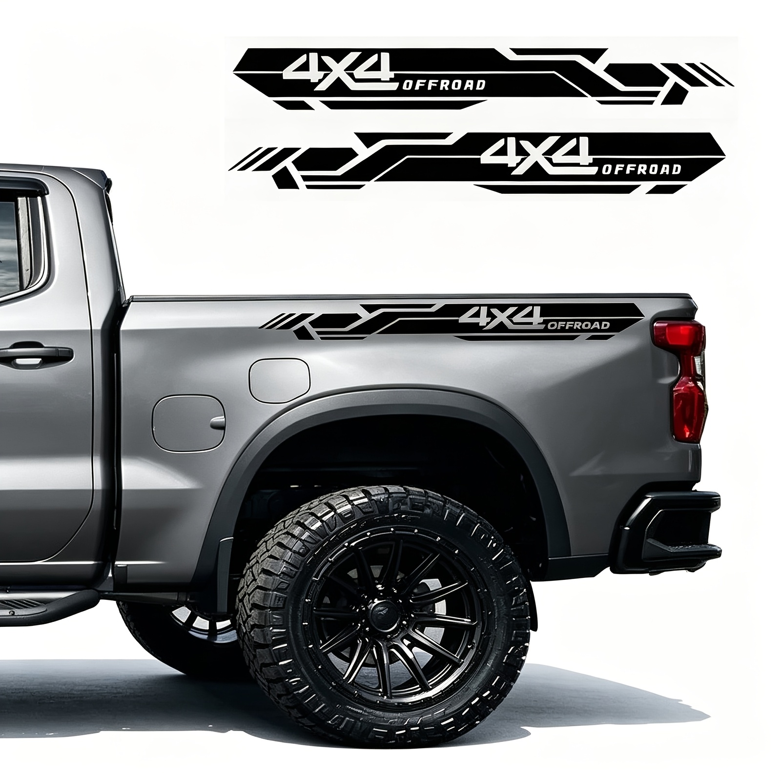 TEMU 4x4 Offroad Graphics Car Bed Side Vinyl Sticker Waterproof Decal For Silverado 1500 2500 Hd