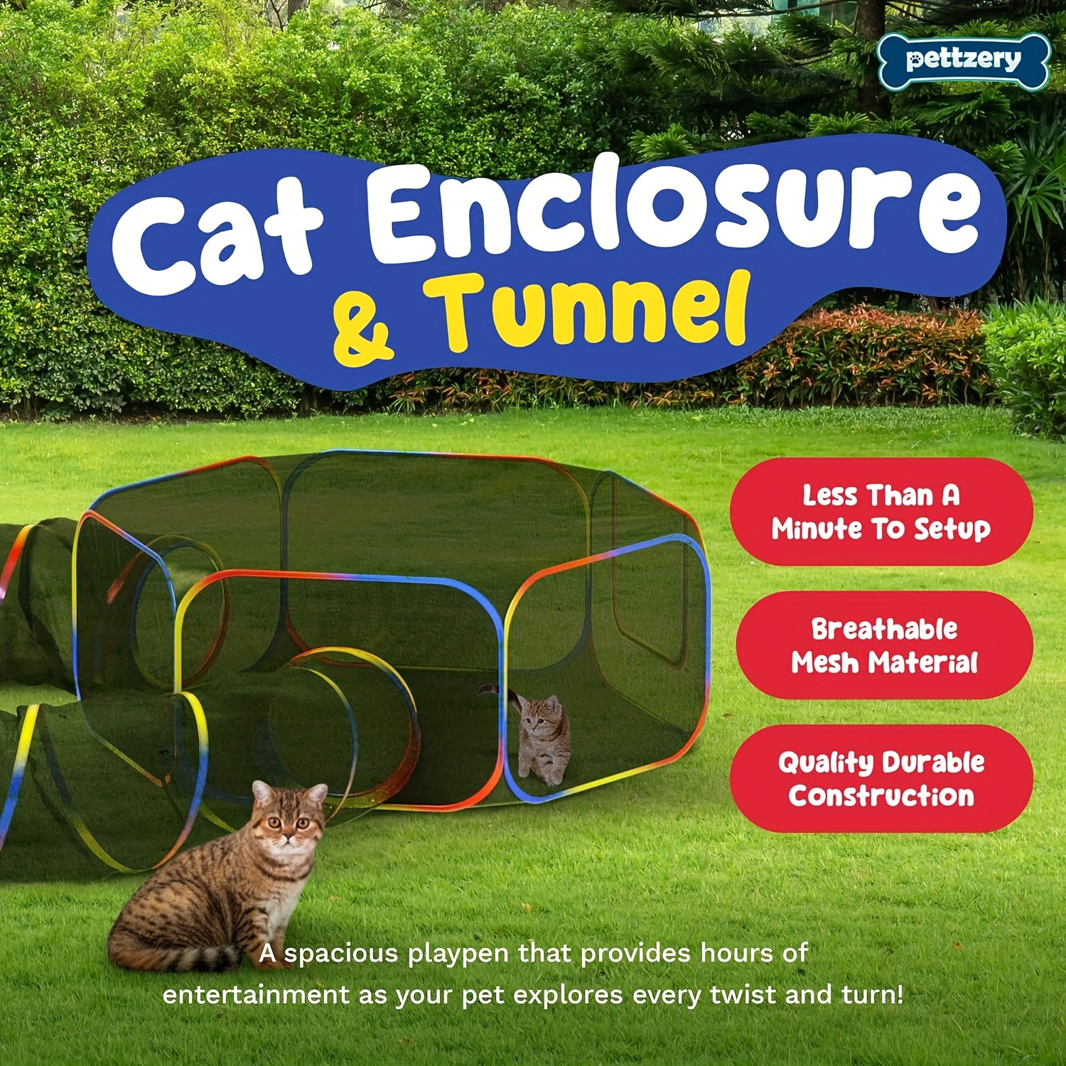 Temu – TEMU Outdoor Cat Enclosure – Portable Outdoor Cat Tent – Cage Free Outside Cat Playpen Pet Enclosure – Enclosed Cat Run – Cat Tunnel Outdoor Cat