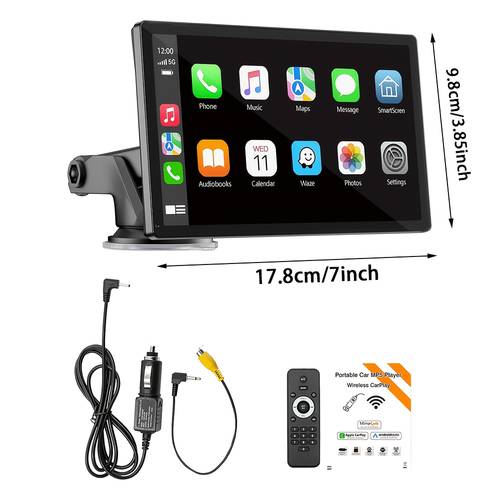 7 inch high definition touchscreen car mp5 player with ahd high definition camera reverse safety monitoring portable wireless car player and car stereo navigation bluetooth fm radio multimedia player suitable for all vehic