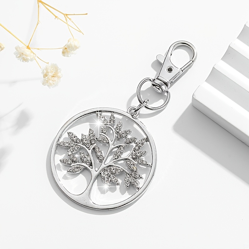 TEMU 1pc Fashionable European And Gorgeous Hollow-out Of Life Keychain Bag Charm, Suitable For Men And Women As Car Key, Bag, And Luggage Accessory