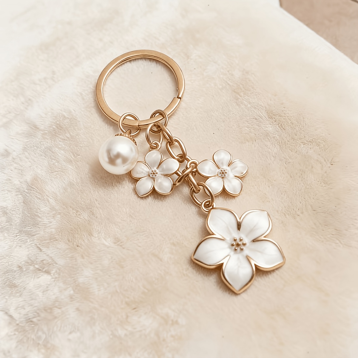 TEMU 1pc Porte-clés Pendentif Fleur Perle Huile Goutte en Tendance, et , Pendentif de Mode pour Sacs Mobiles, Pendentif de Mode pour Femmes, Convient