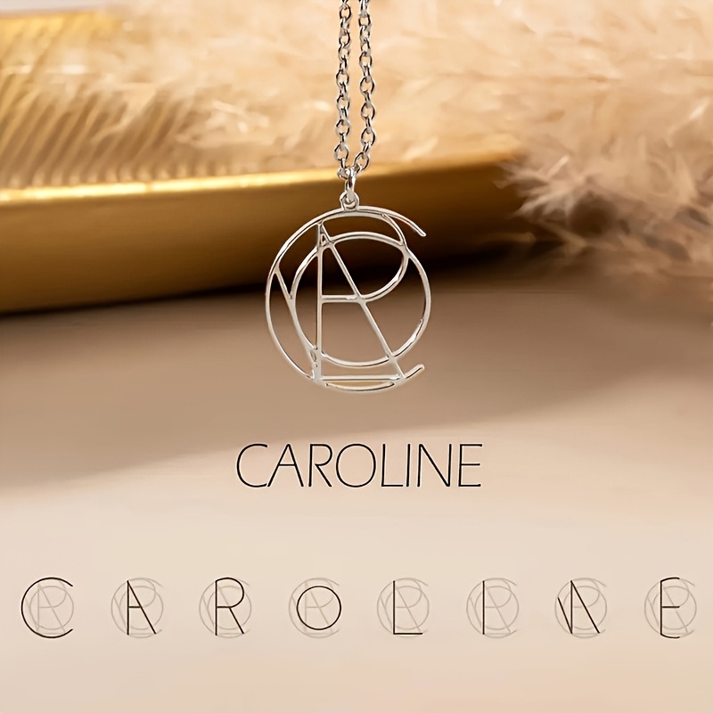 TEMU Custom Name Necklace Stainless Steel Personalized Logo Design Pendant Custom Logo Necklace Uniquely Creative Gift Unisex Fashion And Minimalist