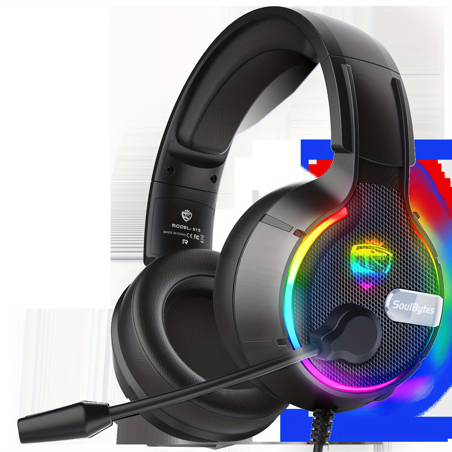 

S19 Stereo Gaming Headphones With Noise-canceling Microphone, On