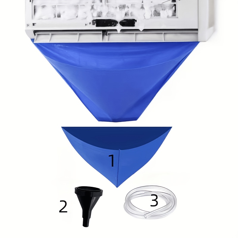 TEMU Un juego de limpieza para aire acondicionado de PVC con bolsa de tela para tubo de drenaje, clip, tubo de 2 metros y juego de bolsa de limpieza