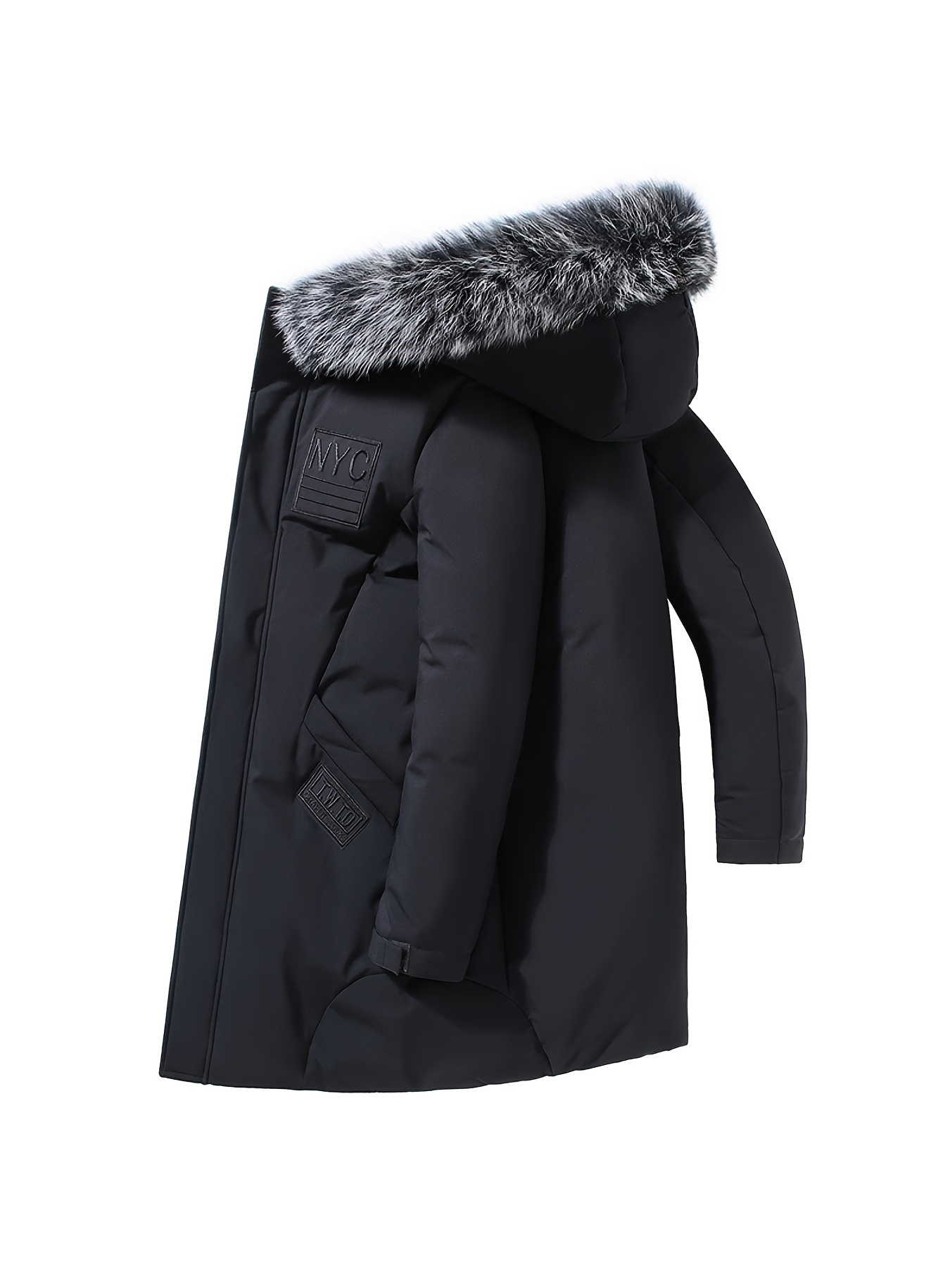 Men's Heavyweight Hooded Long Down Jacket for Winter
