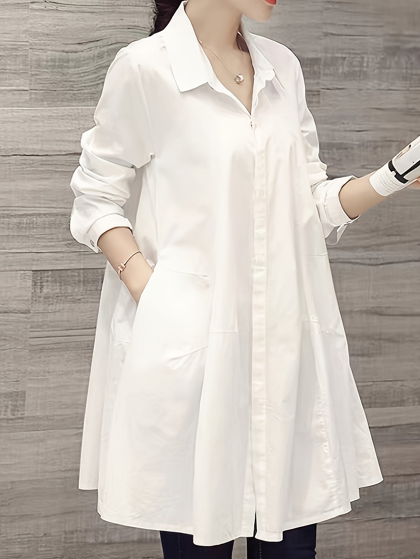 long length white ladies shirts