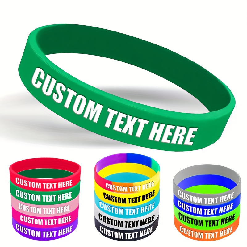 15pcs Custom Silicone Wristbands with Letter Patterns