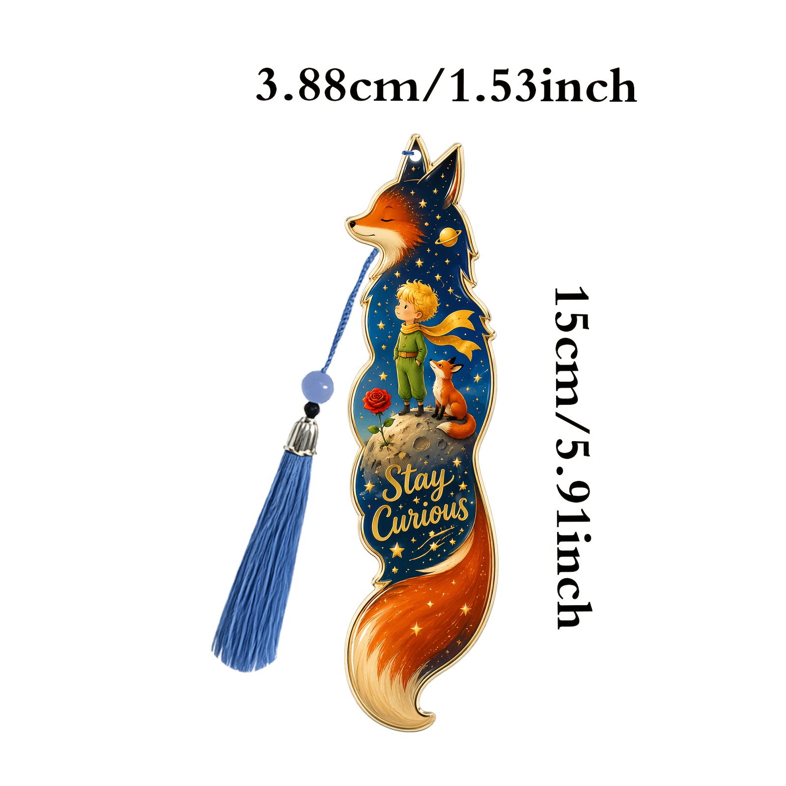 TEMU . Der kleine Acryl Seitenmarker Lesezeichen, Buntglas-Stil, Quasten-Dekoration, Süßes, Lustiges und Inspirierendes Lesezeichen, Geeignet als