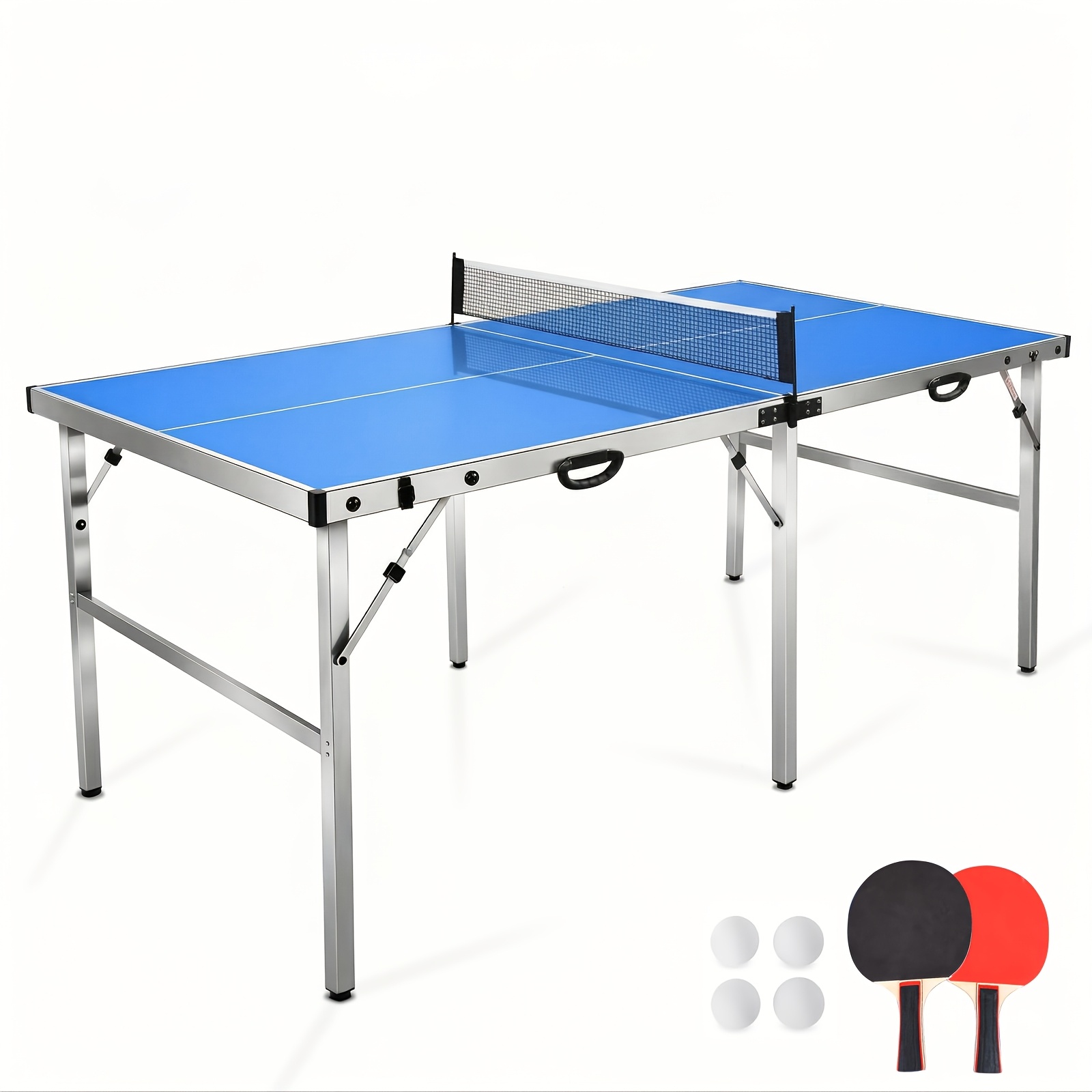 Image of Hlc 6ft Folding Outdoor Pong Table | 182 × 91 × 76cm | Indoor & Outdoor Pong Table | 2 Paddles And 4 Balls