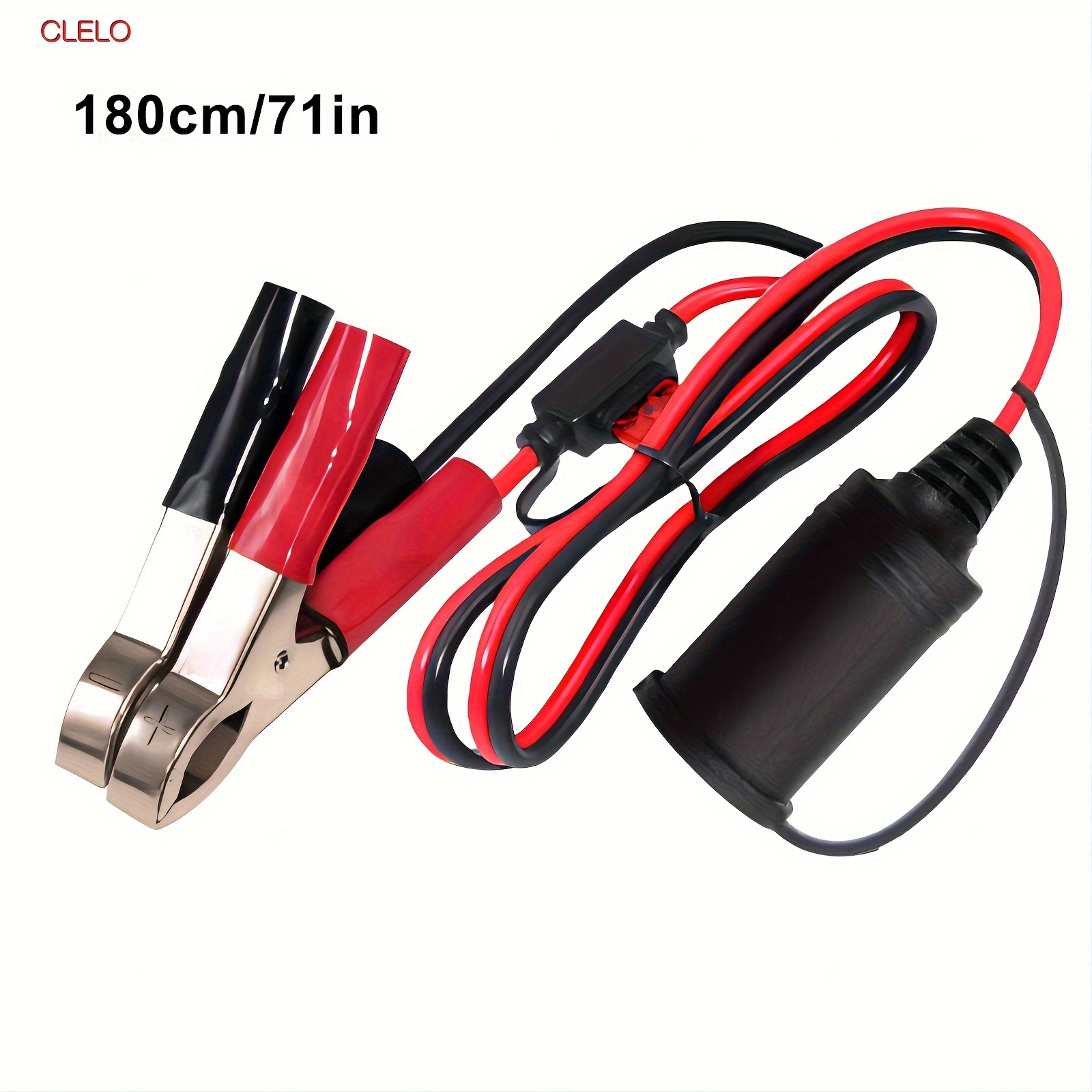 71in cigarette lighter battery adapter female socket to16awg 12v battery alligator clip plug for auto car battery clamp to charge extension cable cord