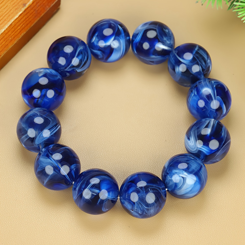 TEMU Fashionable Amber Beaded Bracelet - Unisex Essential For Casual Attire