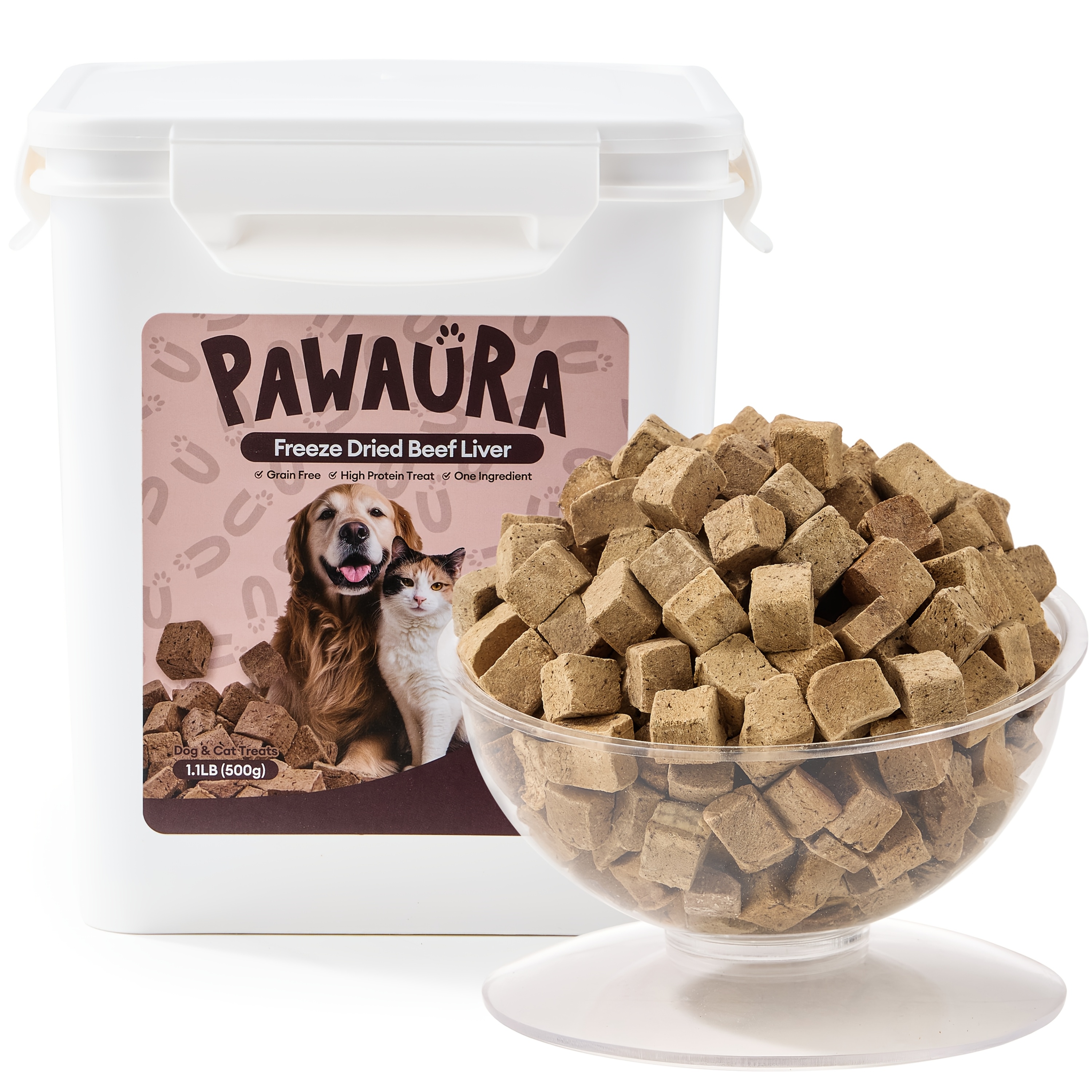   freeze dried chicken liver beef liver 3 in 1 mixed liver pet treats for dogs cats 1 1 lbs value bucket contains beef liver chicken liver chicken   source food topper ideal for training daily rewards Product details 1