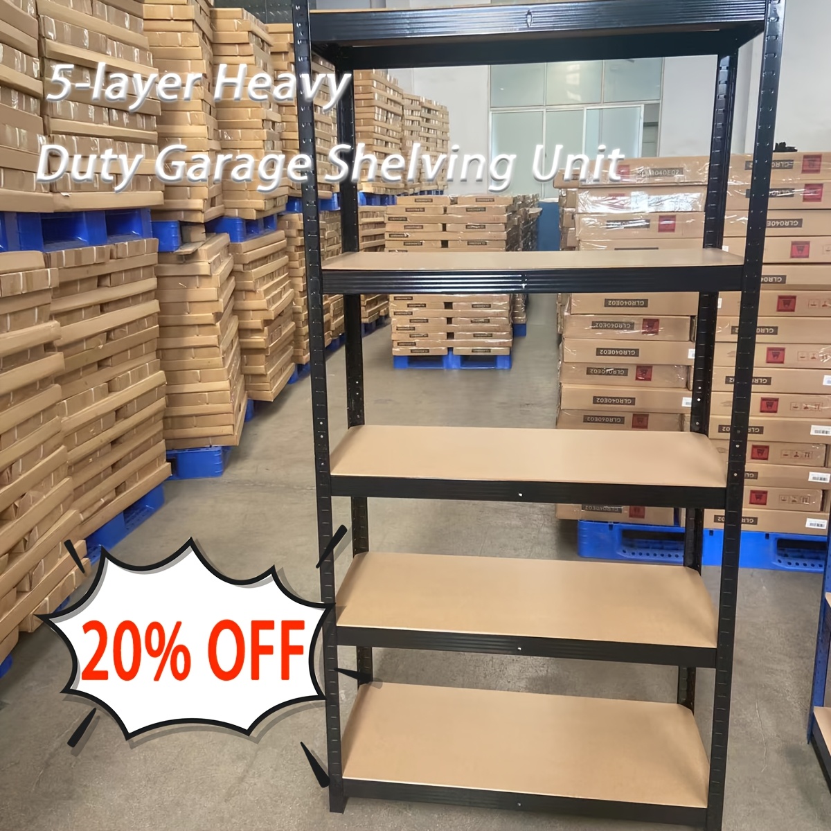 Image of 5-tier Industrial Metal Shelving Unit, 150x75x30cm Black Iron Rack With Reinforced Crossbars, Height Adjustable In 4cm Steps, Anti-scratch Floor Pads For Living Room, Pantry, Workshop, Utility Racks