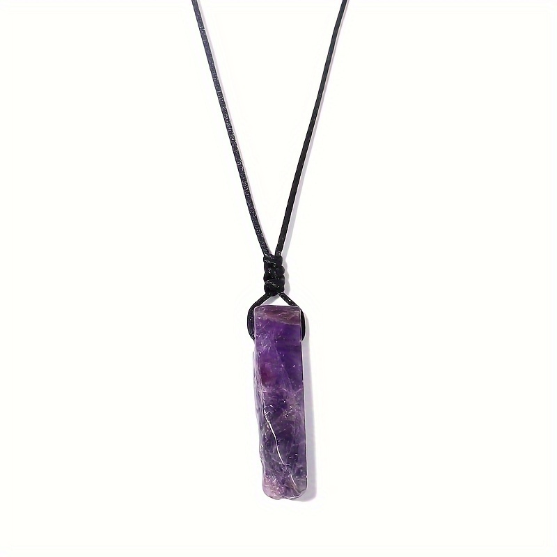 Handmade Natural Stone Rectangular Pendant Necklace